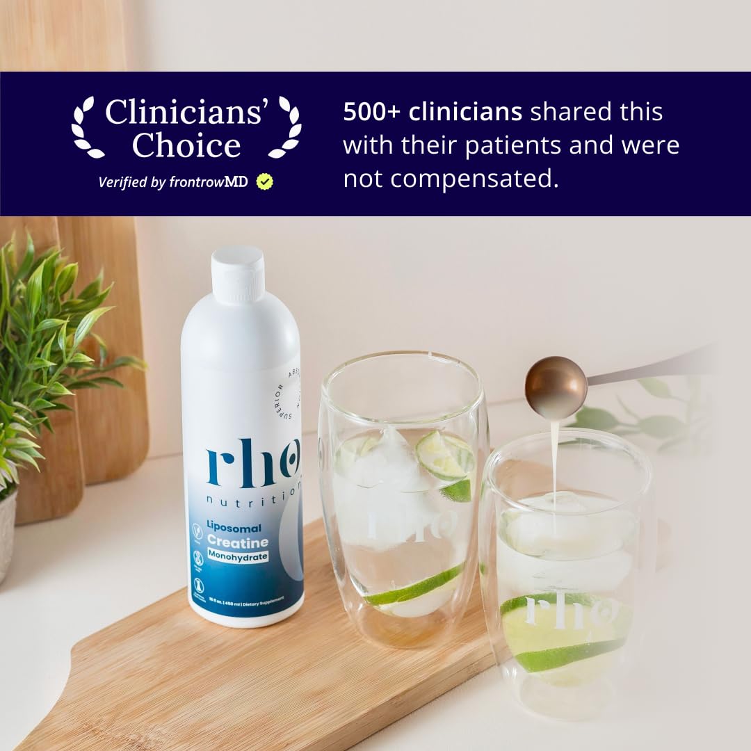 Rho Nutrition Liposomal Creatine Monohydrate - Ultra High Absorption Liquid Creatine Supplement – Promotes Lean Muscle Mass & Recovery, Supports Brain Function & Enhances Cellular Energy Production