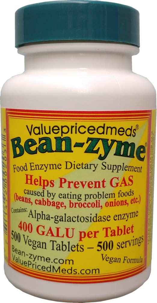 Bean-Zyme Gas Relief for Adults Extra Strength (150 ct) is 400 GAUL per Tablet Alpha Galactosidase, Vegan, Cost Less, Digestive Enzyme Dietary Supplement Natural Food Enzyme
