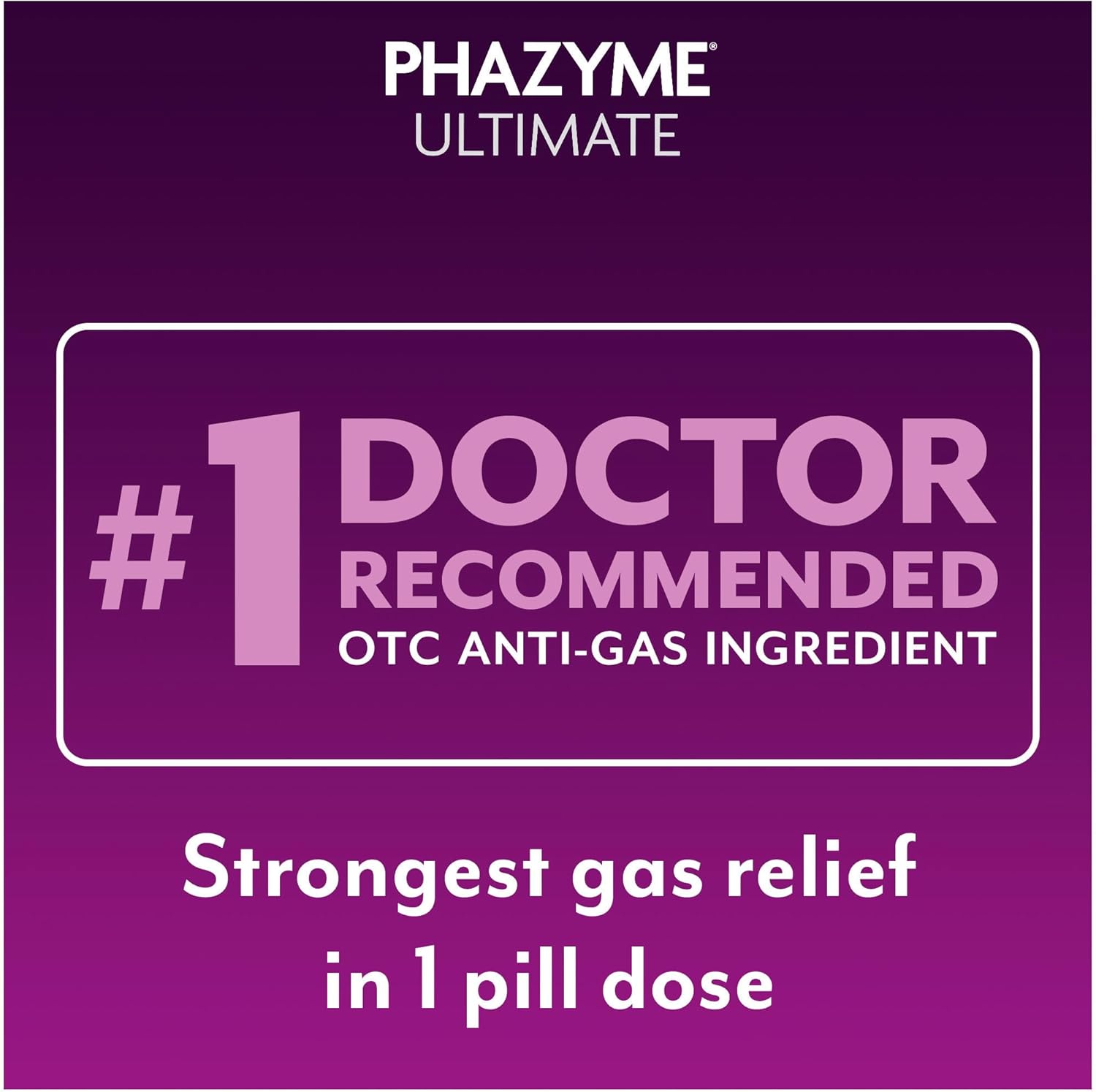 Phazyme Ultimate Strength Anti-Gas 500 mg Simethicone Gas Relief for Adults, Fast Gels Quickly Ease Bloating, Pressure and Discomfort, 20 Count