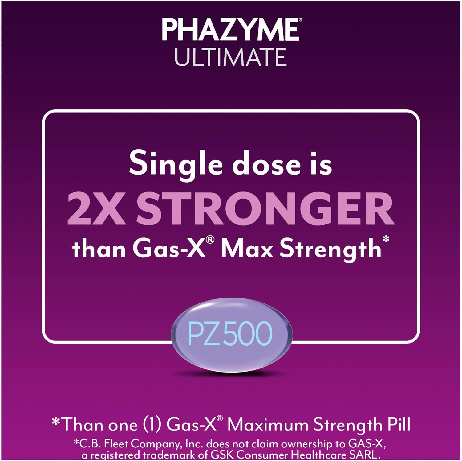 Phazyme Ultimate Strength Anti-Gas 500 mg Simethicone Gas Relief for Adults, Fast Gels Quickly Ease Bloating, Pressure and Discomfort, 20 Count