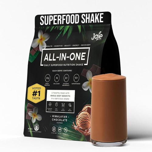 All-in-One Superfood Protein Shake | Complete Superfood Shake | 60+ Superfoods, 20g Grass-Fed Whey Protein | Collagen & Colostrum. Probiotics | Low Carb Shake (Whey Choco)