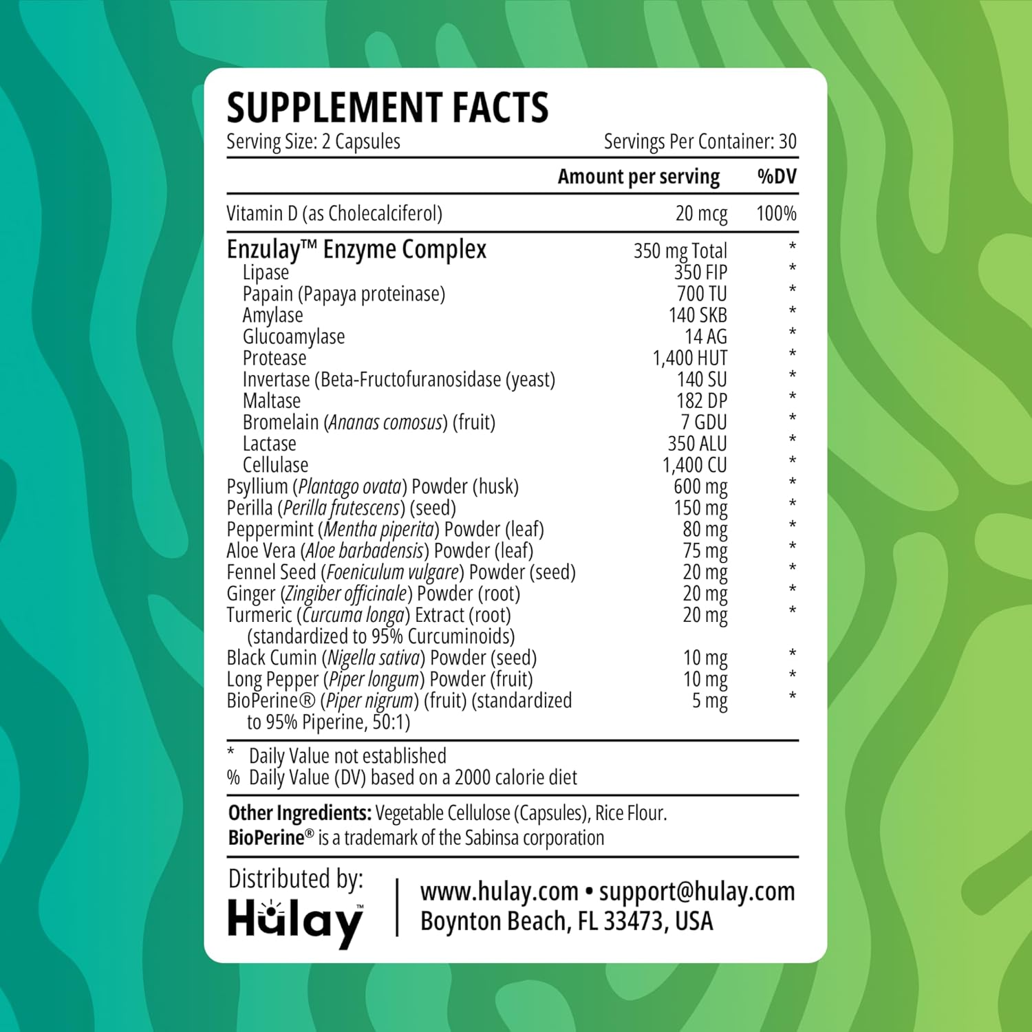 3-in-1 Gut Health Supplement - Debloat Pills - Gas and Bloating - Lactase, Protease, Amylase and Lipase Digestive Enzymes - Peppermint, Turmeric and Psyllium Husk Capsules - Women, Men - 60 Caps Vegan