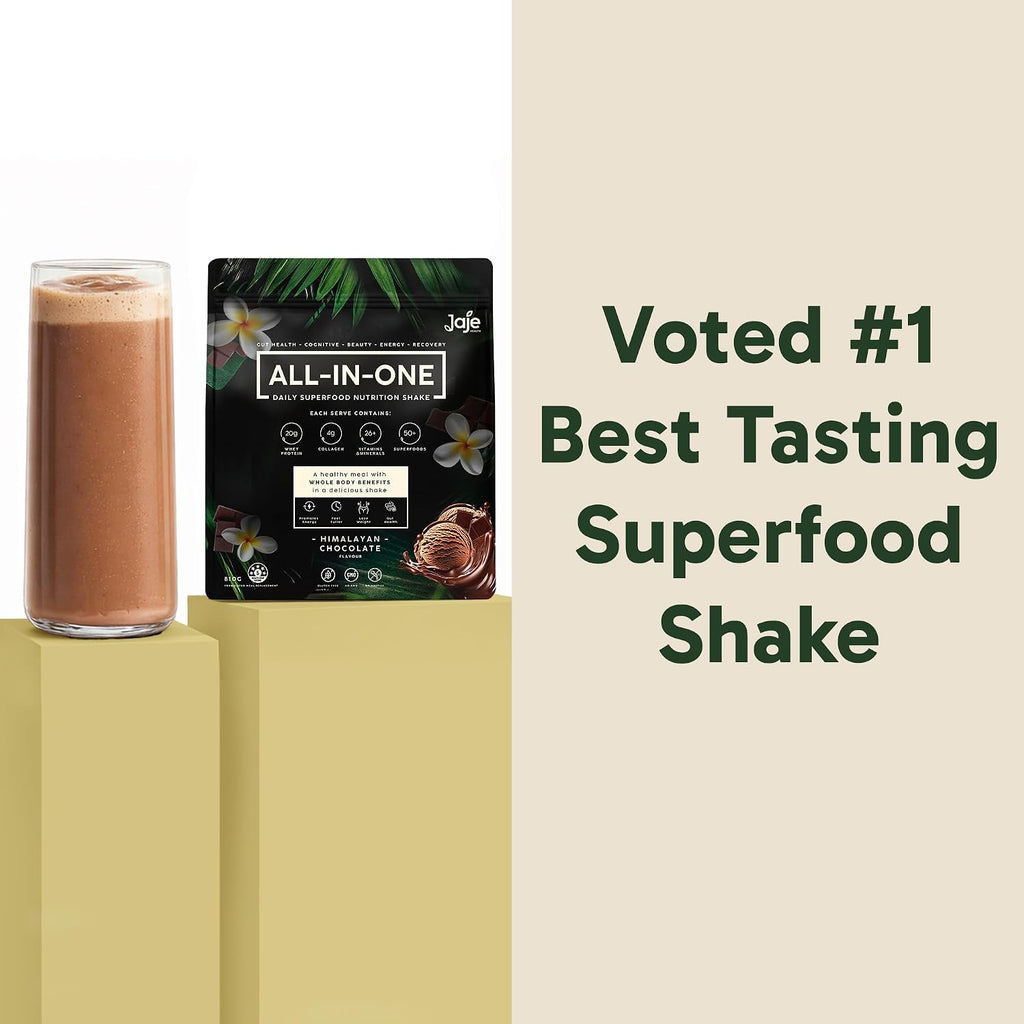 All-in-One Superfood Protein Shake | Complete Superfood Shake | 60+ Superfoods, 20g Grass-Fed Whey Protein | Collagen & Colostrum. Probiotics | Low Carb Shake (Whey Choco)