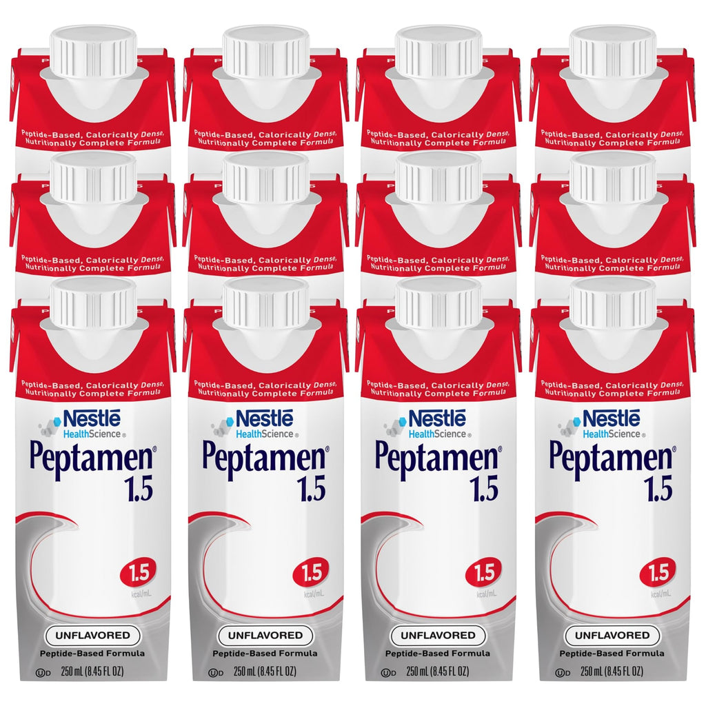 Peptamen 1.5 Calorically Dense Peptide Formula with Whey Protein, for GI-Impaired Adults & Children 14+, Unflavored, 8.45 fl oz, 24-Pack