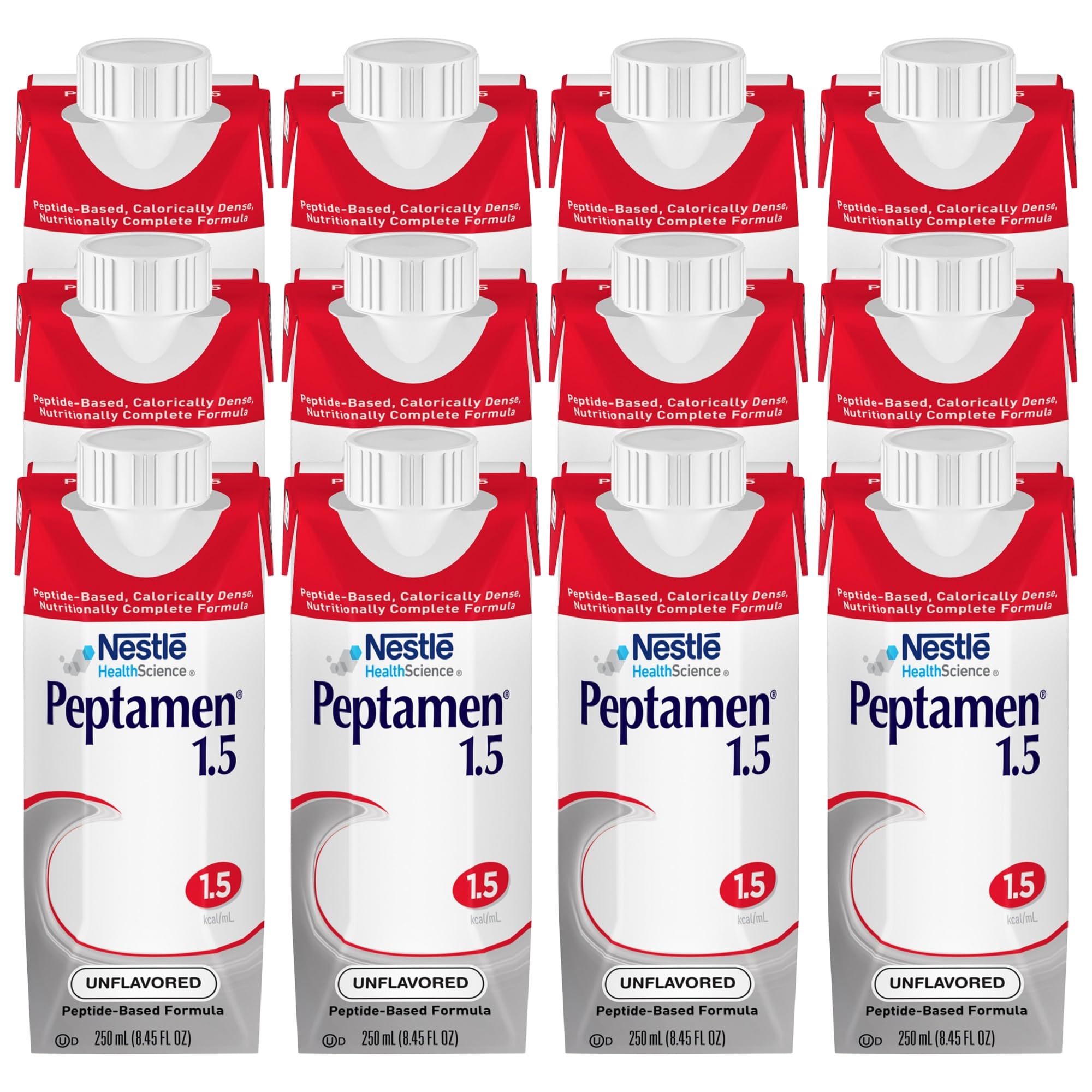 Peptamen 1.5 Calorically Dense Peptide Formula with Whey Protein, for GI-Impaired Adults & Children 14+, Unflavored, 8.45 fl oz, 24-Pack