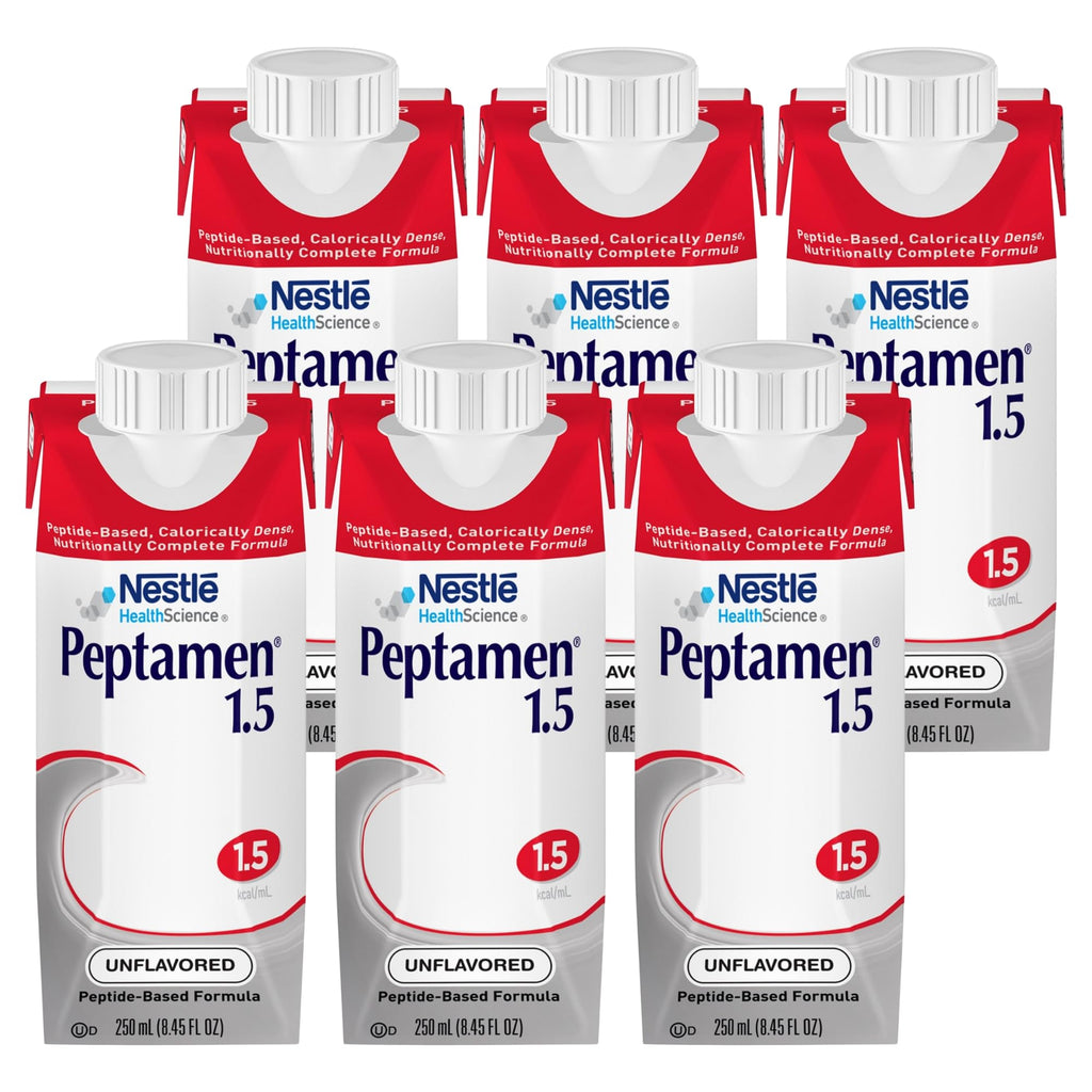 Peptamen 1.5 Calorically Dense Peptide Formula with Whey Protein, for GI-Impaired Adults & Children 14+, Unflavored, 8.45 fl oz, 24-Pack